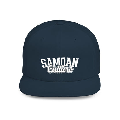 Flat Bill Snapback Hat - Samoa Culture - White & Grey Embroidery - AU/NZ/USA - The Koko Samoa