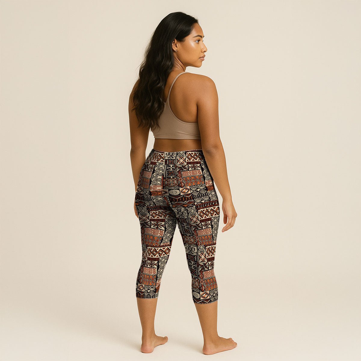 Brown Islandflex Capri Leggings by FYBY, stretchy and comfortable, designed for casual wear in AU, NZ, and USA.