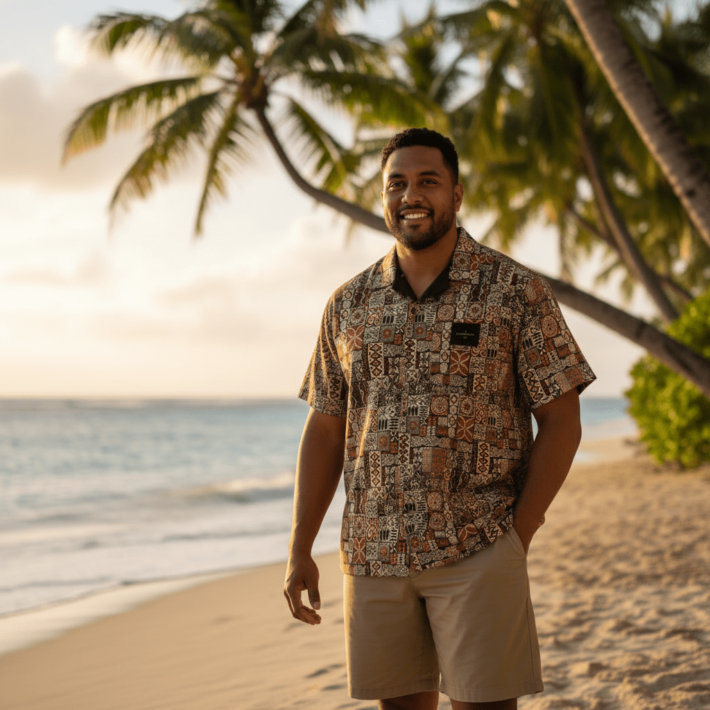 KoaTech™ - Hawaiian Button - Down Shirt - Elei - AU/NZ/USA - The Koko Samoa