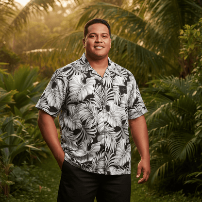 KoaTech™ - Hawaiian Button - Down Shirt - Falealili Shades - AU/NZ/USA - The Koko Samoa