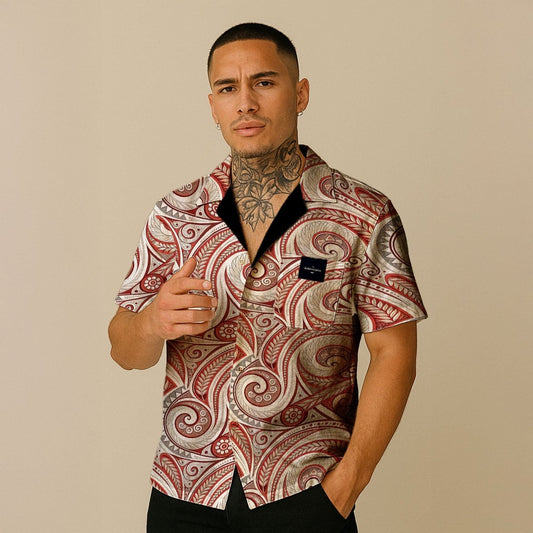 KoaTech™ - Hawaiian Button - Down Shirt - Firecrest - AU/NZ/USA - The Koko Samoa