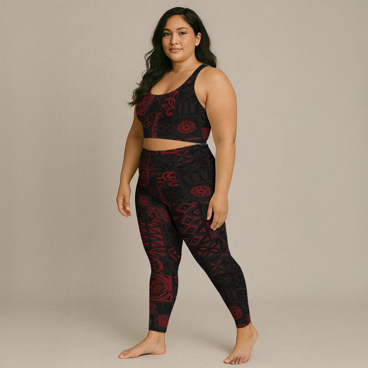 IslandFlex Mid-Rise Leggings - Elei Red - AU/NZ/USA