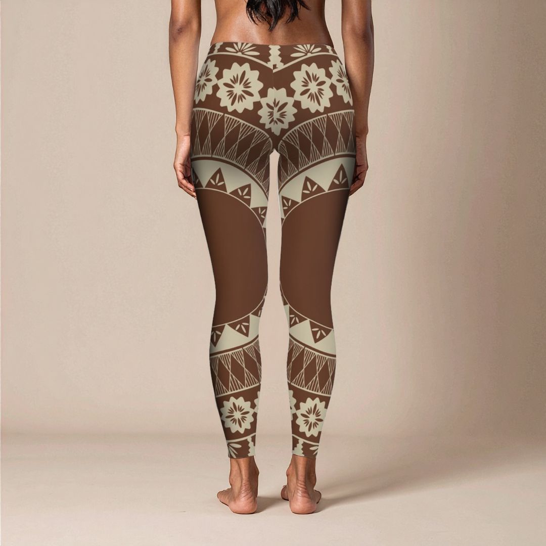 PasifikaOne Mid - Rise Leggings - Fiji Brown - AU/NZ/USA - The Koko Samoa