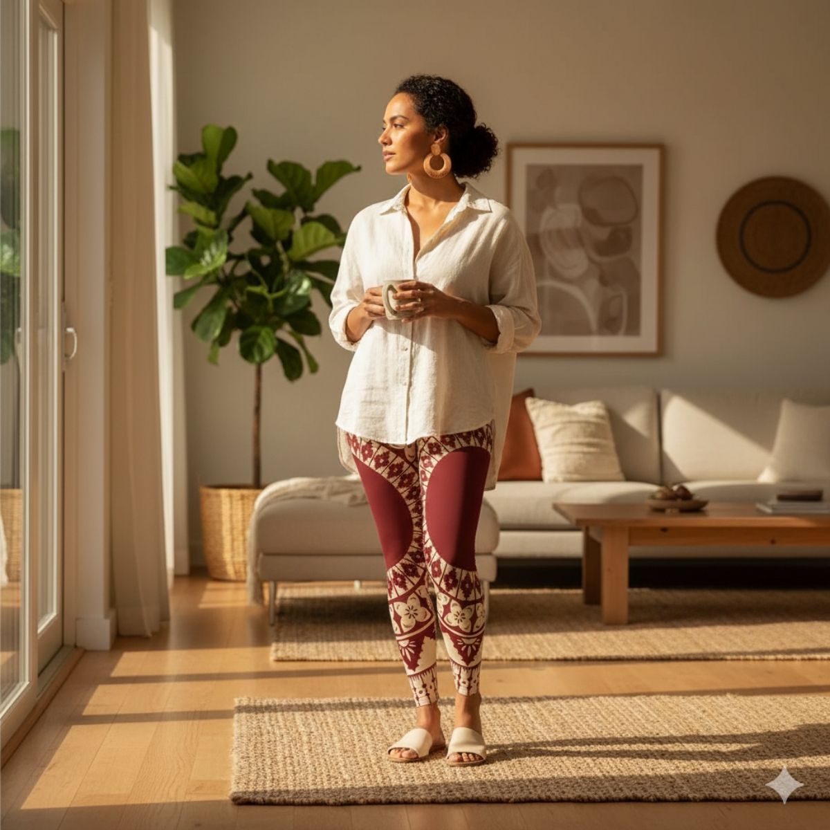 PasifikaOne Mid - Rise Leggings - Fiji Red - AU/NZ/USA - The Koko Samoa