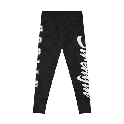 PasifikaOne Mid - Rise Leggings - Nesian Strength - AU/NZ/USA - The Koko Samoa