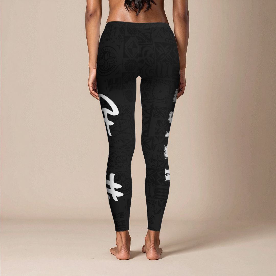 PasifikaOne Mid - Rise Leggings - Nesian Strength - AU/NZ/USA - The Koko Samoa