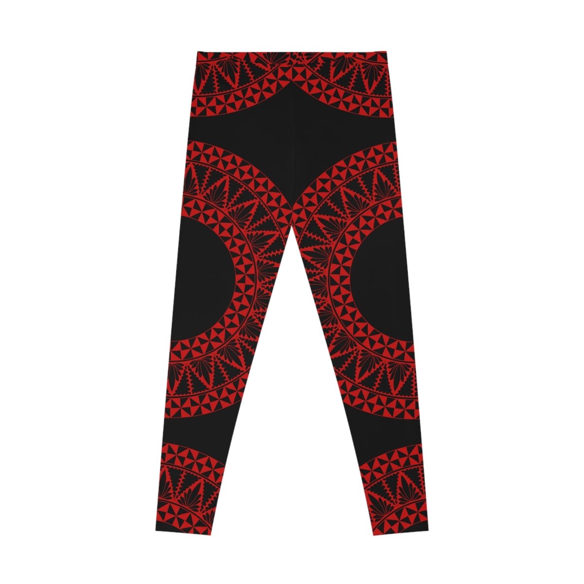 PasifikaOne Mid - Rise Leggings - Tonga Black Red - AU/NZ/USA - The Koko Samoa