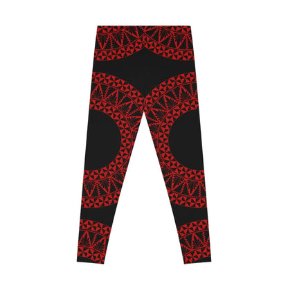 PasifikaOne Mid - Rise Leggings - Tonga Black Red - AU/NZ/USA - The Koko Samoa