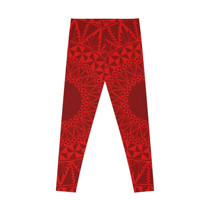 PasifikaOne Mid - Rise Leggings - Tonga Red - AU/NZ/USA - The Koko Samoa