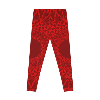 PasifikaOne Mid - Rise Leggings - Tonga Red - AU/NZ/USA - The Koko Samoa