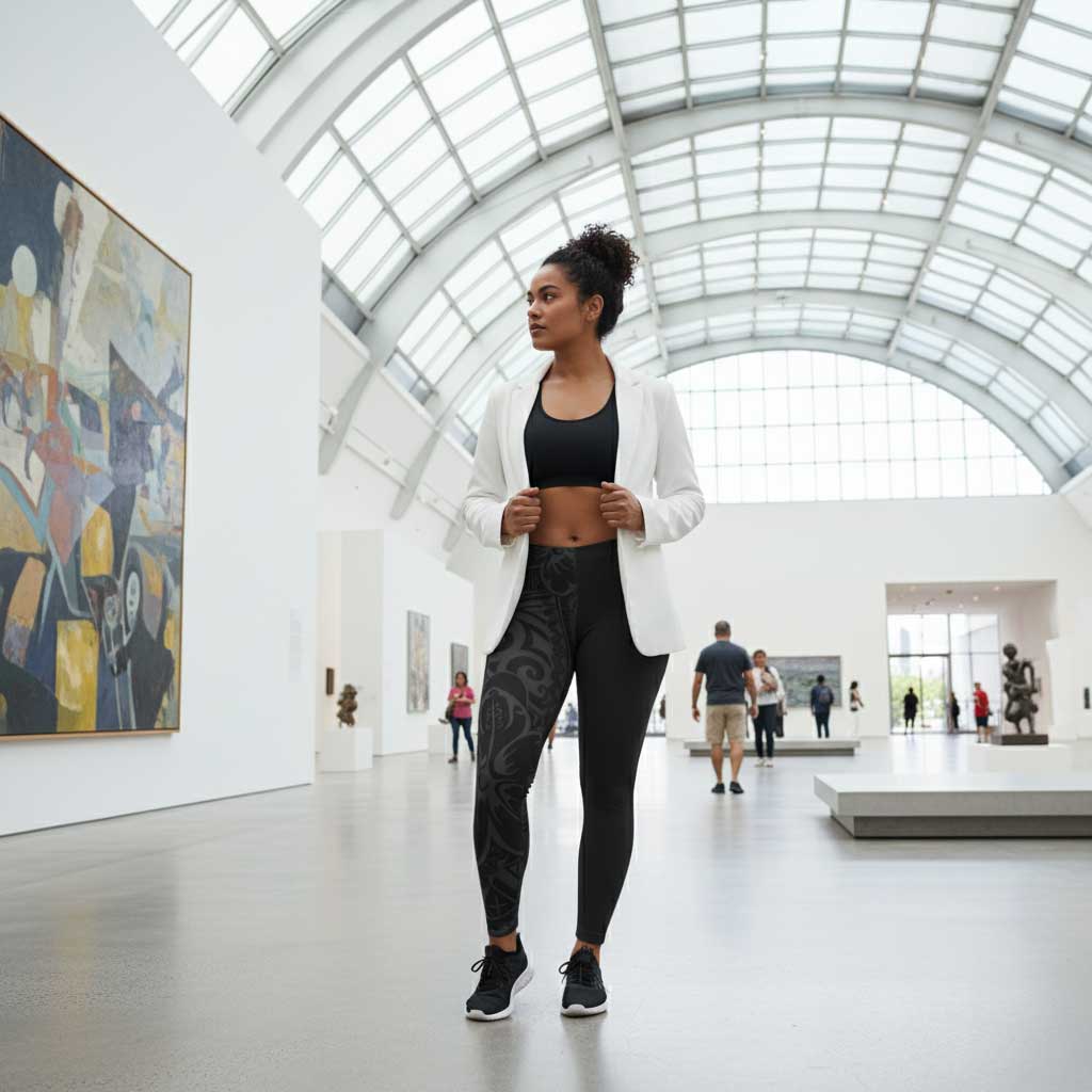 IslandPlus - 2XL to 6XL Leggings - Bloom Dark - AU/NZ/USA - The Koko Samoa