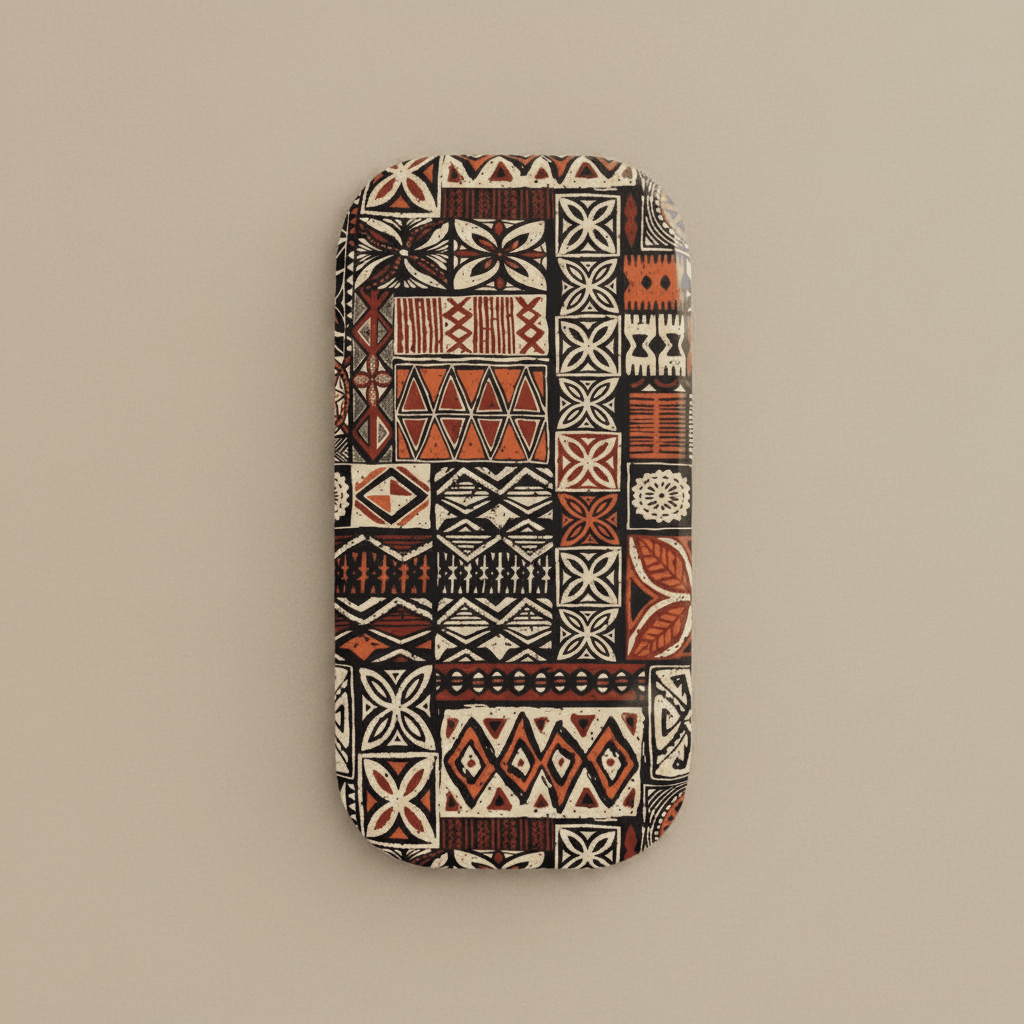 WOYC Elei phone grip stand featuring a vibrant Koko Samoa design, perfect for secure handling and stylish phone support.