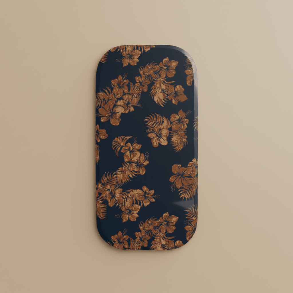 WOYC Fagaloa phone grip stand with a colorful tropical design, perfect for hands-free use and secure holding on smartphones.