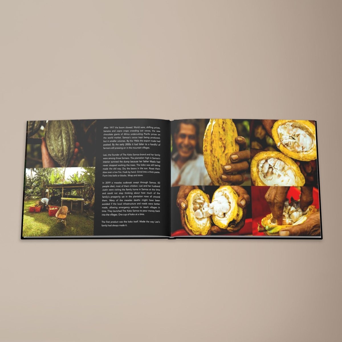 Hardcover keepsake book featuring 6 traditional Samoan recipes, titled "The Samoan Sweets Book," from District Photo.