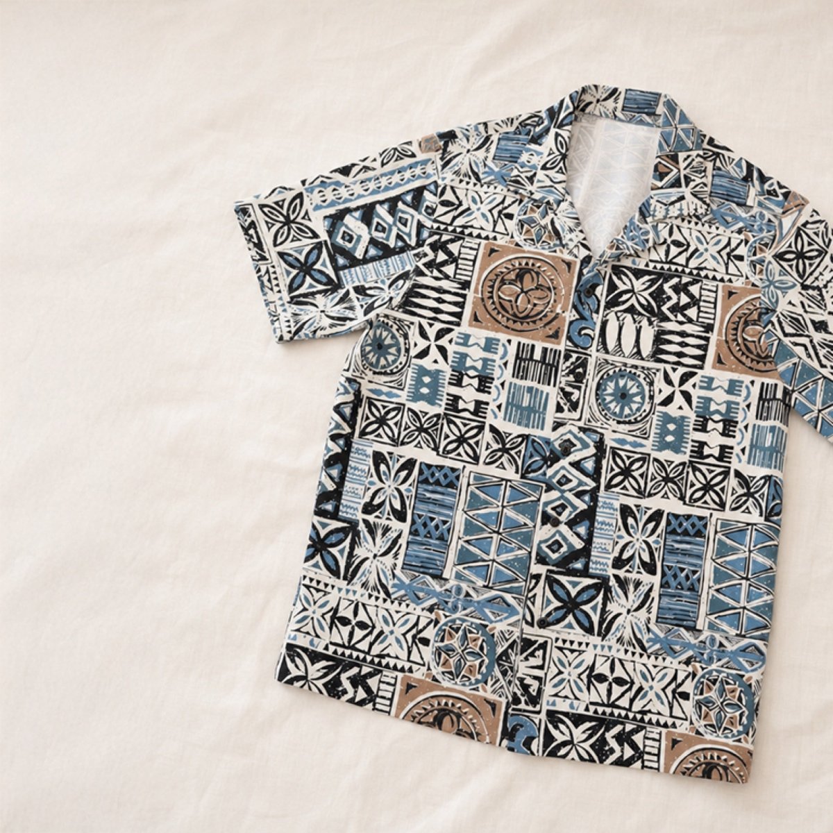 Hawaiian Camp Shirt - Elei Steel - AU/NZ/USA - The Koko Samoa