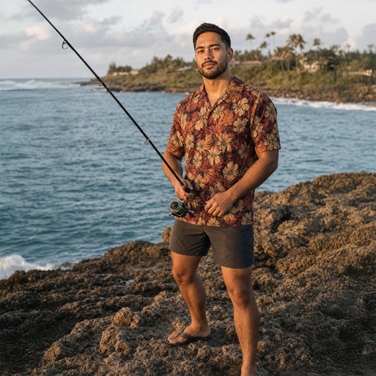 Hawaiian Camp Shirt - Lalomanu Ember - AU/NZ/USA - The Koko Samoa