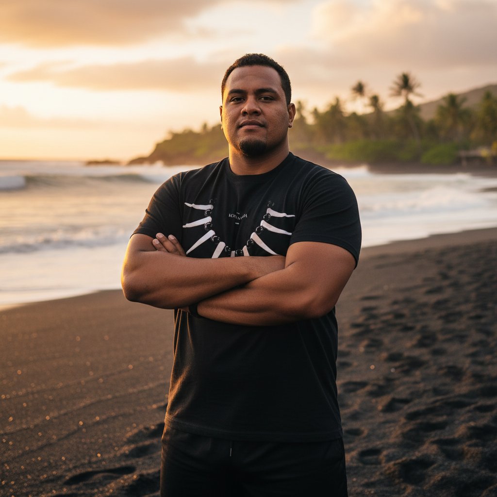 Black heavy unisex tee with the Ula Nifo print, The Koko Samoa