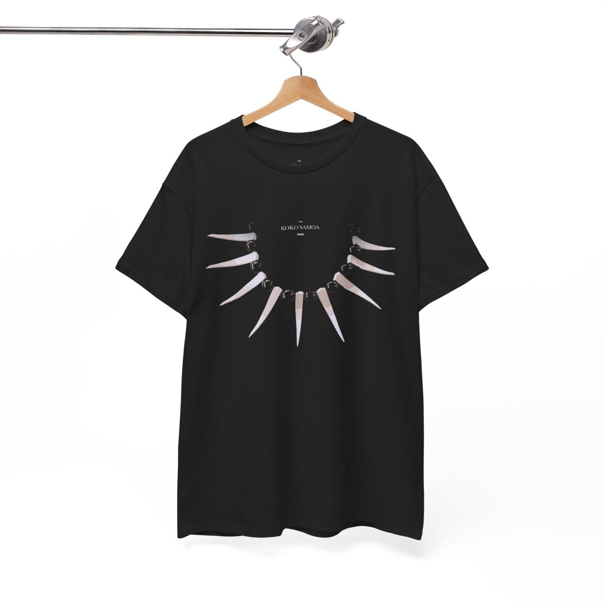 Black heavy unisex tee with the Ula Nifo print, The Koko Samoa