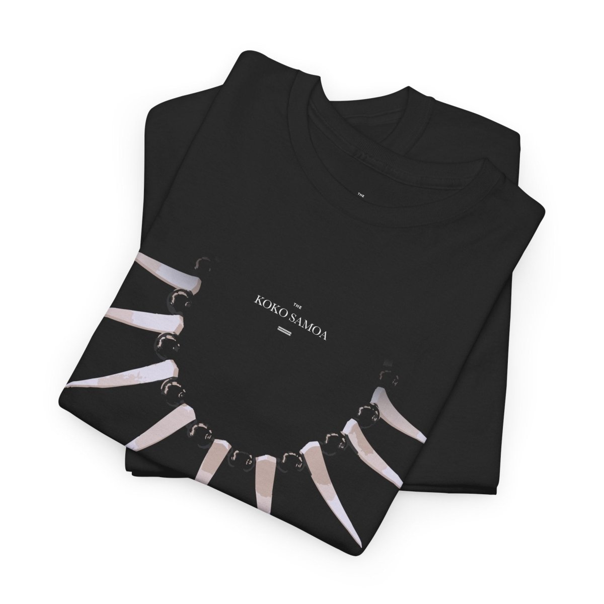Black heavy unisex tee with the Ula Nifo print, The Koko Samoa