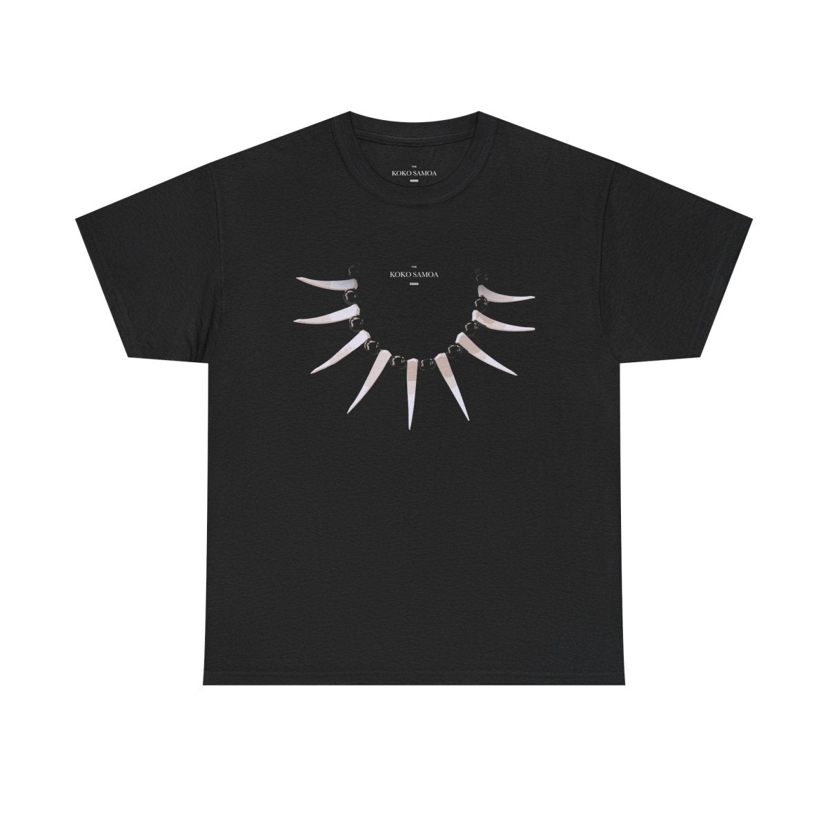 Black heavy unisex tee with the Ula Nifo print, The Koko Samoa