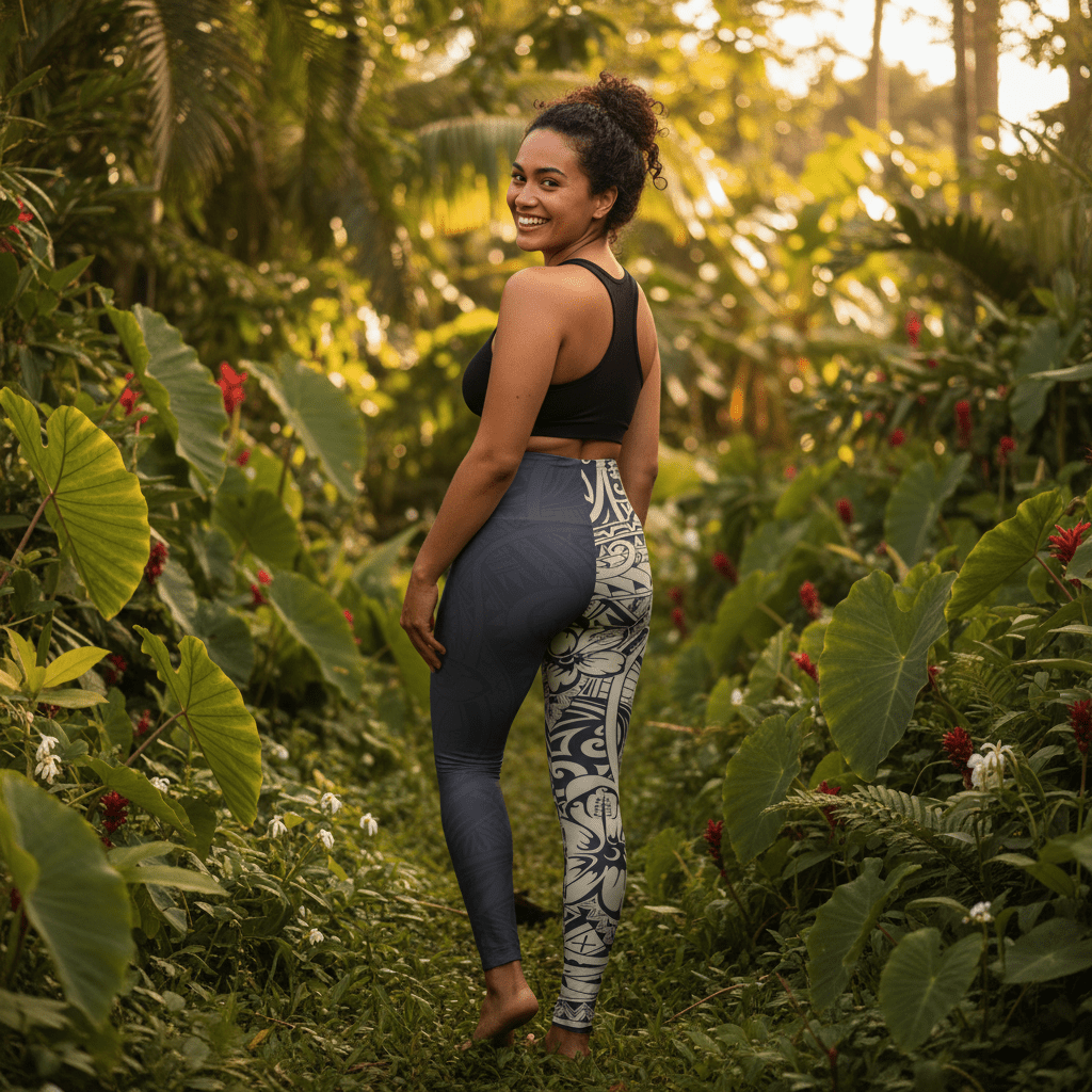 High-Waisted Leggings - Bloom - The Koko Samoa