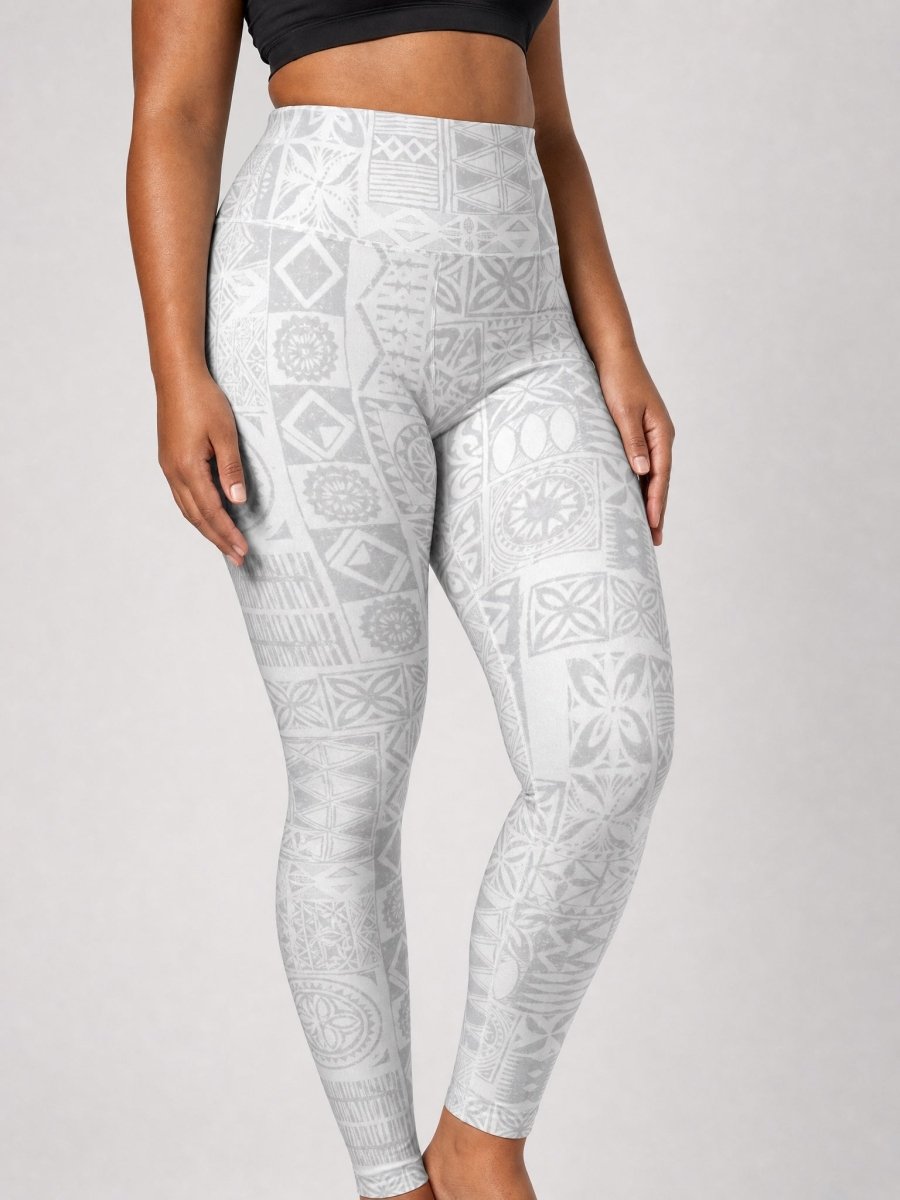 High Waisted Yoga Leggings - White Sunday - The Koko Samoa