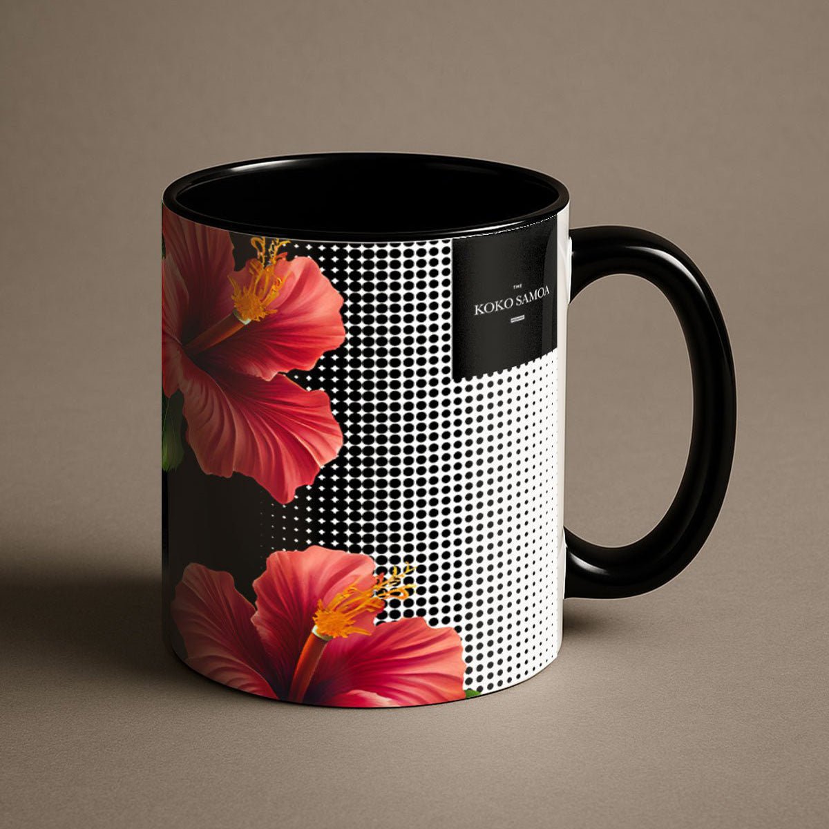 Black LimaLuxe™ 325ml Aute mug by Prima Printing, featuring a sleek design and comfortable handle.