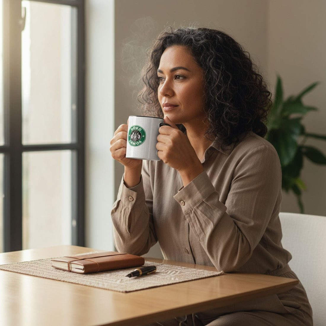 Black LimaLuxe™ 325ml mug by Prima Printing featuring Koko Samoa design, perfect for hot beverages in AU/NZ.