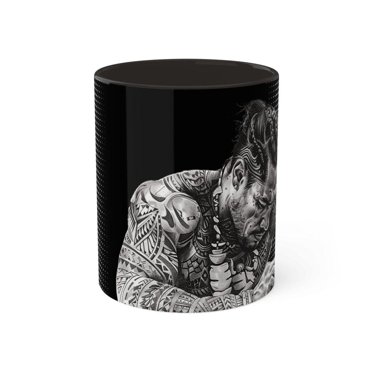 Black LimaLuxe™ 11oz mug featuring Toa design, made by Imagine Your Photos, suitable for hot beverages.