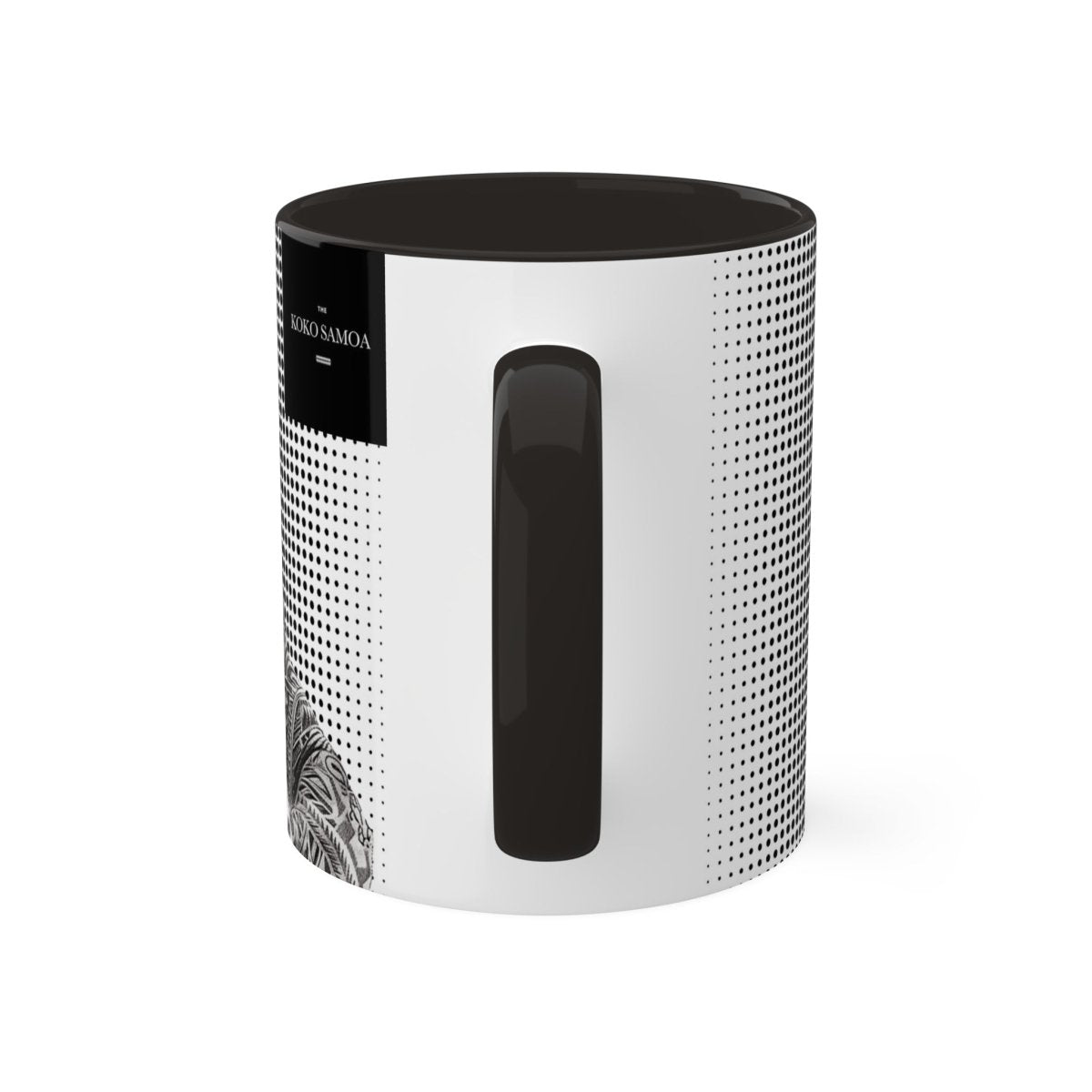 Black LimaLuxe™ 11oz mug with Toa design, created by Imagine Your Photos, featuring a sleek ceramic finish and comfortable handle.
