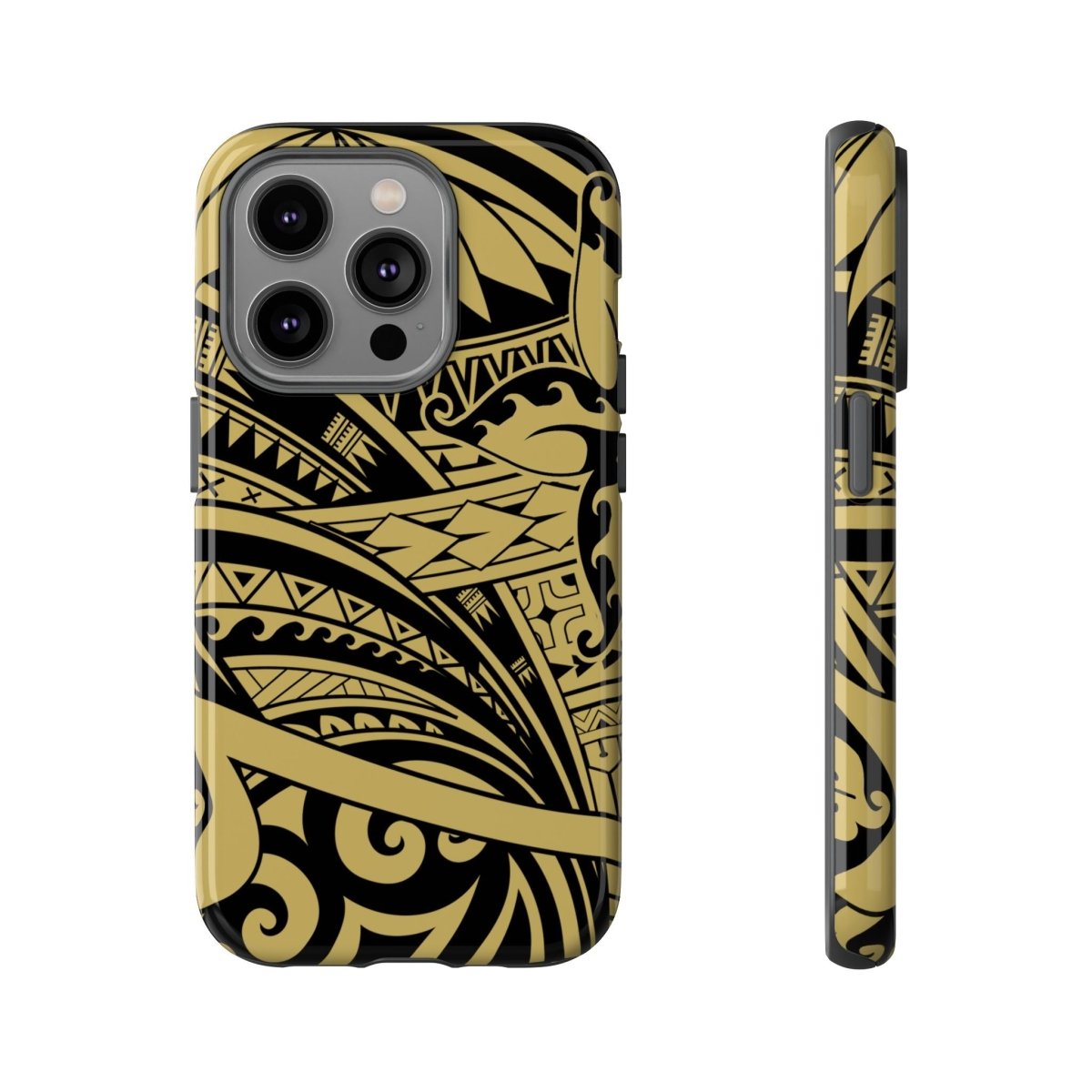 WOYC Bloom Gold tough iPhone case for AU/NZ/USA, durable protective phone case with floral design in gold.