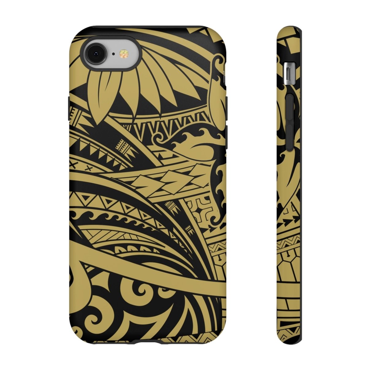 iPhone tough phone case in Bloom Gold, designed for durability and style, shown on an iPhone against a neutral background.