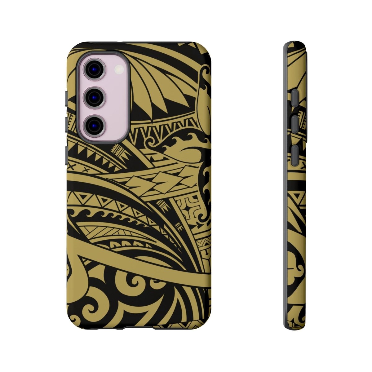 WOYC iPhone Tough Phone Case in Bloom Gold, protective rugged case for iPhone, featuring a floral design on a durable cover.