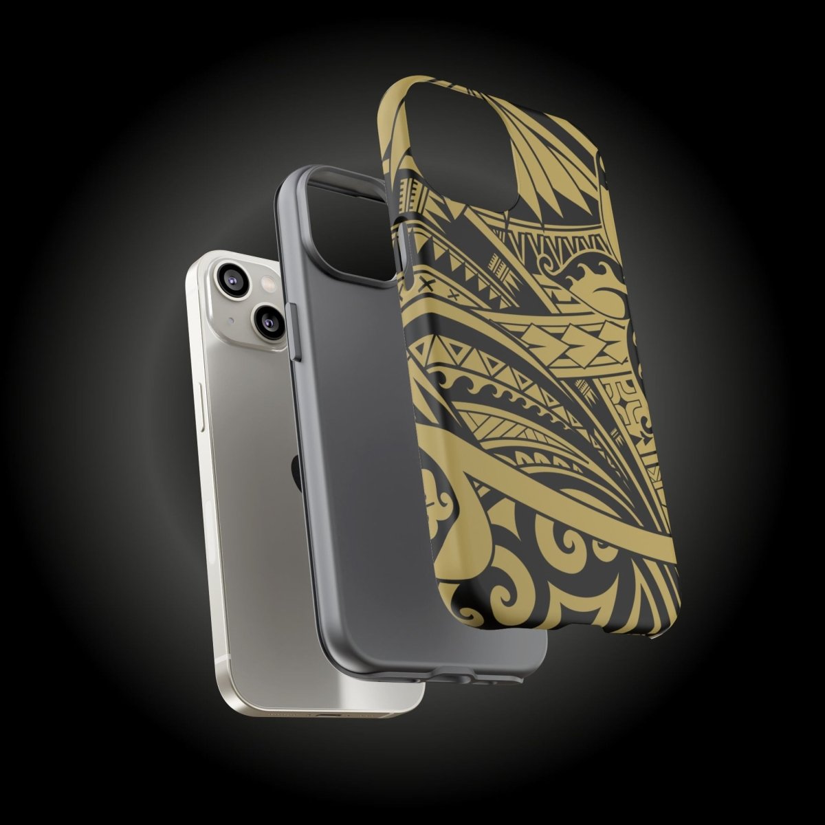 WOYC Bloom Gold tough iPhone case for AU/NZ/USA, durable protective phone case with floral gold design.
