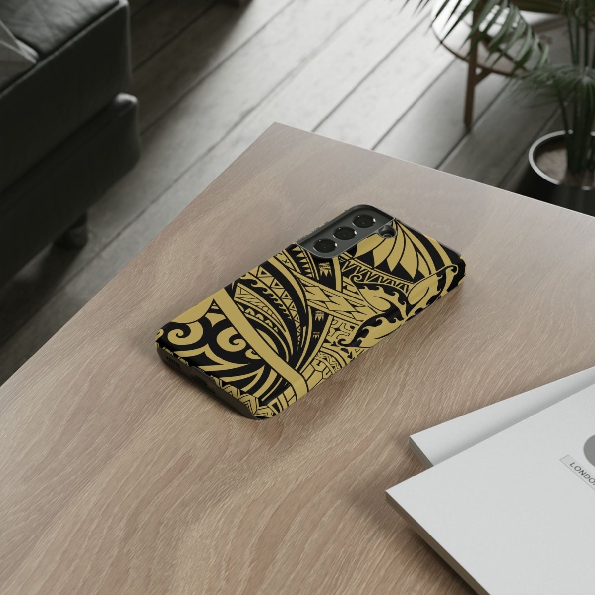WOYC Bloom Gold tough phone case for iPhone, featuring a vibrant floral design, durable protection, fits AU, NZ, and USA models.