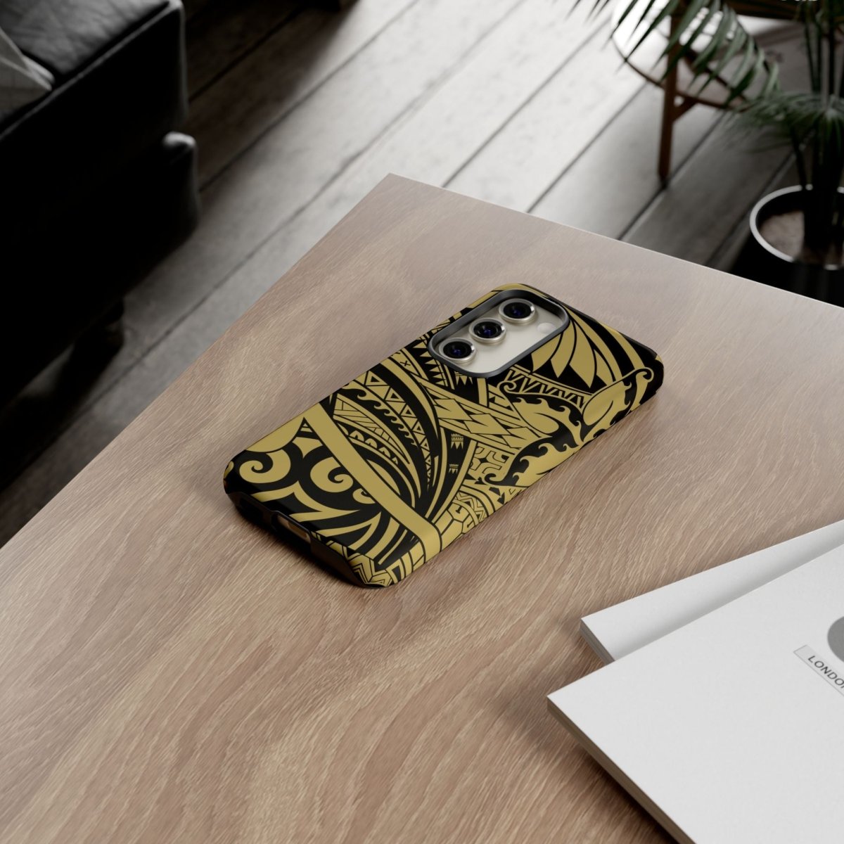 WOYC iPhone Tough Phone Case in Bloom Gold, rugged design for iPhones, suitable for AU, NZ, and USA markets.