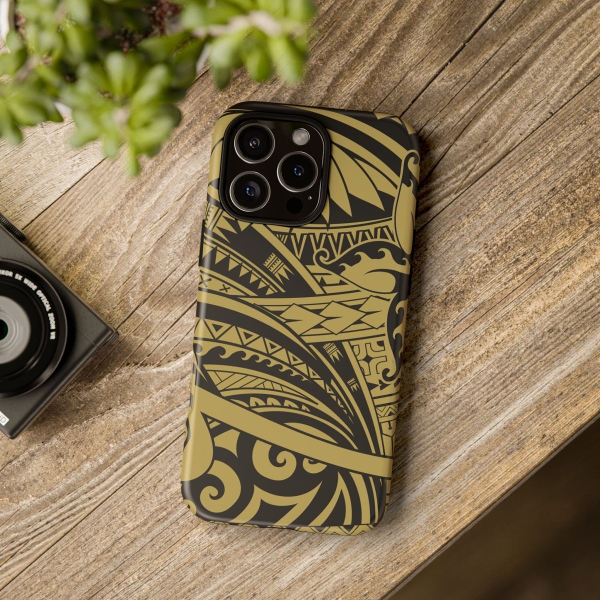 WOYC Bloom Gold tough iPhone case with floral design, protective and stylish for AU, NZ, and USA models.