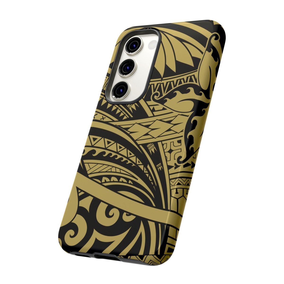 WOYC iPhone Tough Phone Case in Bloom Gold, rugged protective case for iPhone, featuring a vibrant floral design.