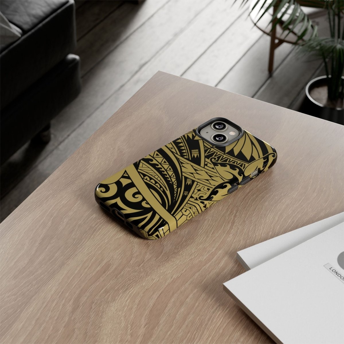 WOYC iPhone Tough Phone Case in Bloom Gold, durable protective cover for iPhone models, stylish and rugged design.