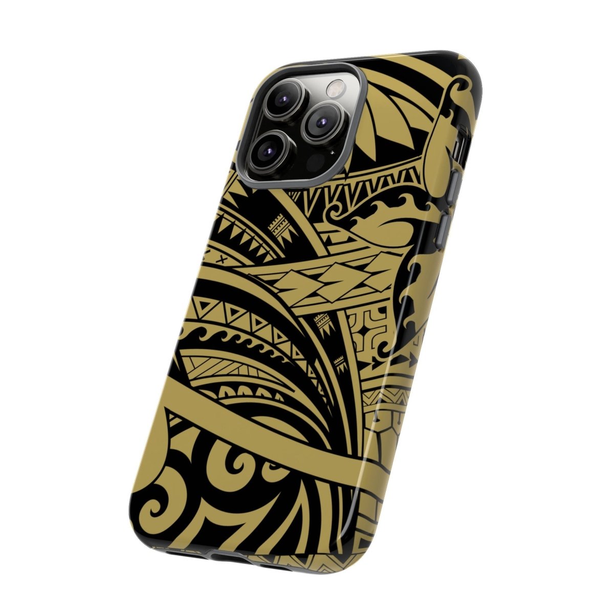 WOYC iPhone tough phone case in Bloom Gold with floral design, protective cover for AU, NZ, and US models.