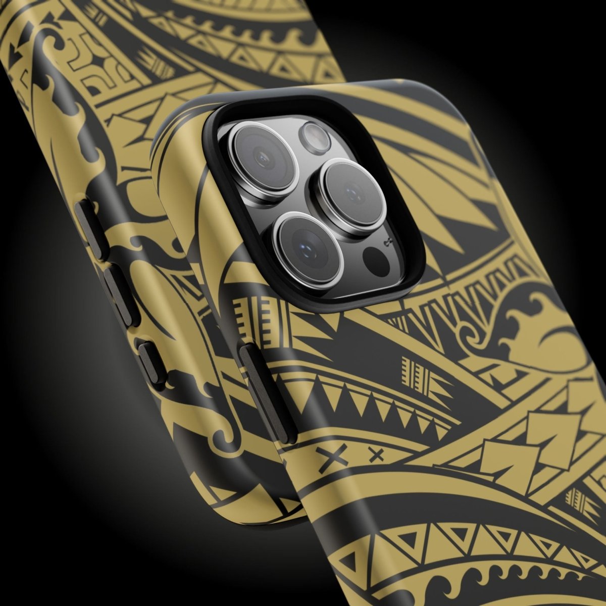 WOYC iPhone Tough Phone Case in Bloom Gold, durable protective cover for iPhone models with vibrant gold design.