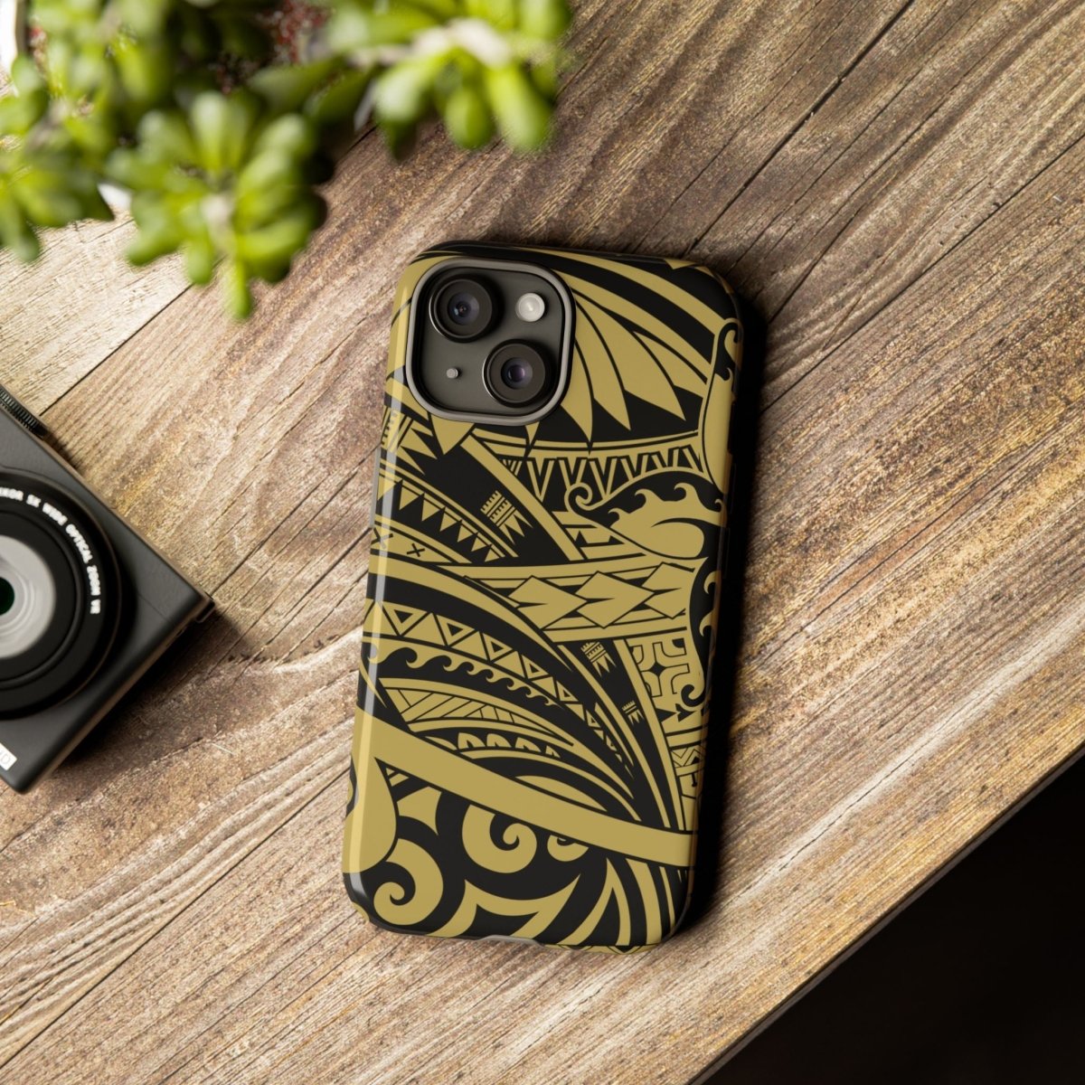 WOYC iPhone tough phone case in Bloom Gold with floral design, durable protection for iPhone models in AU, NZ, and USA.