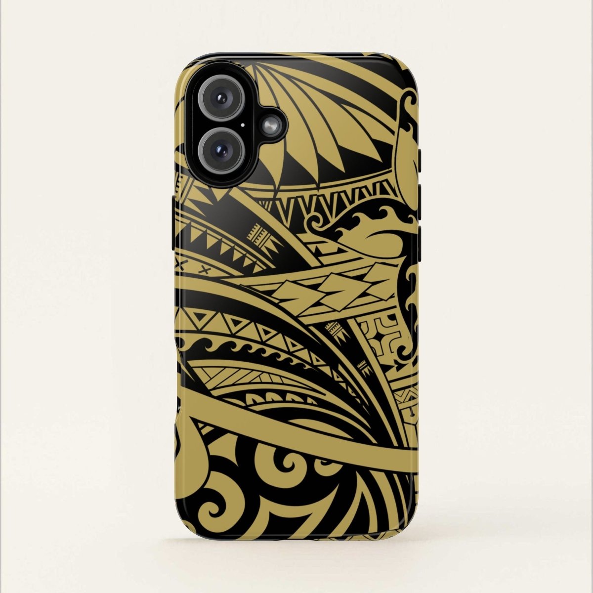 WOYC iPhone tough phone case in Bloom Gold with floral design, fits iPhone models, durable protective cover for AU, NZ, and USA.