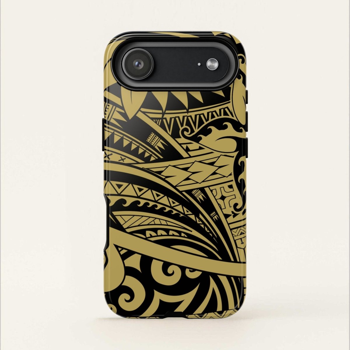 WOYC iPhone Tough Phone Case in Bloom Gold, durable protective cover for iPhone models, featuring stylish floral design.