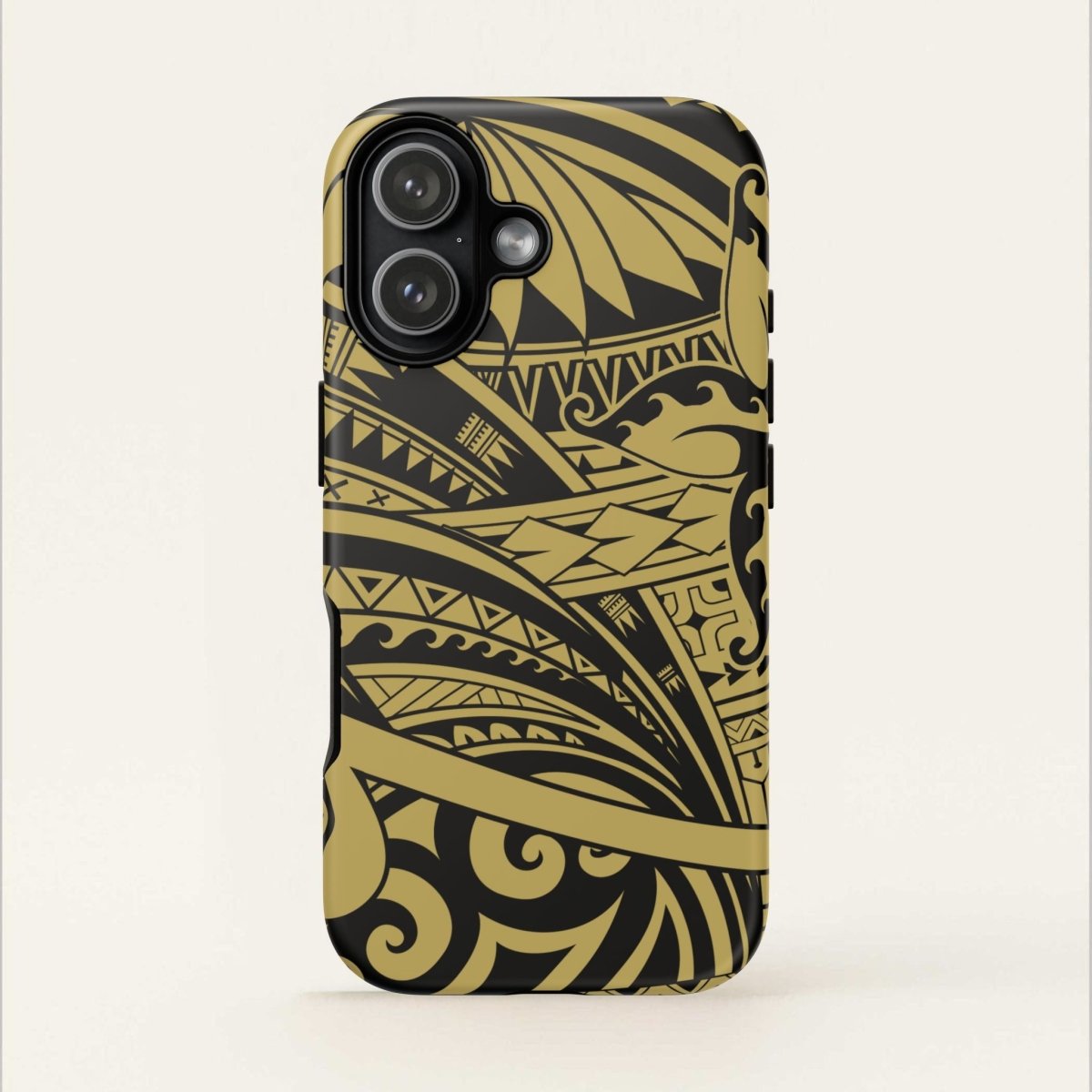 WOYC iPhone Tough Phone Case in Bloom Gold with floral design, provides durable protection for iPhone models in AU, NZ, and USA.