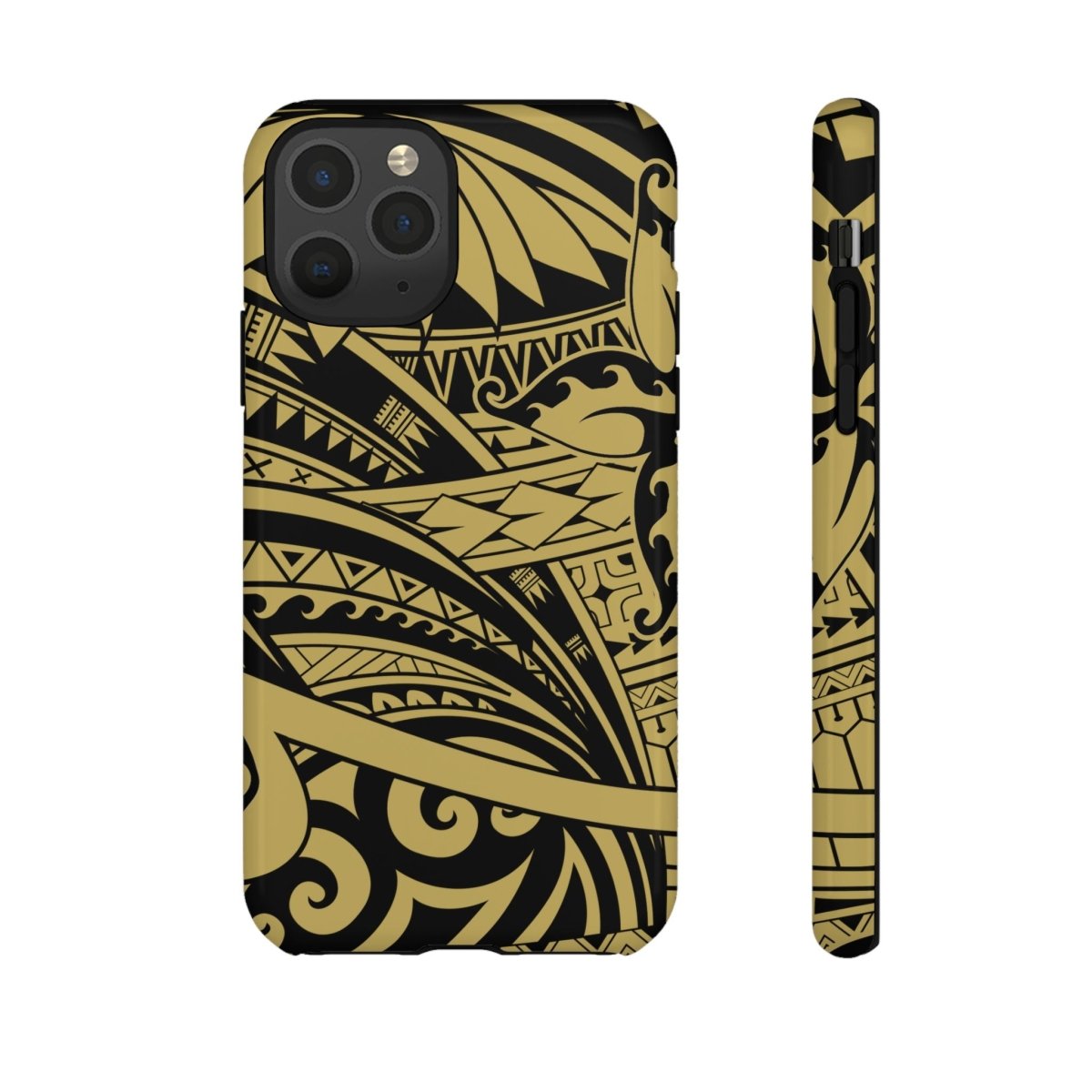 Gold Bloom iPhone tough phone case, rugged protective cover for iPhone, designed for AU, NZ, and USA markets.