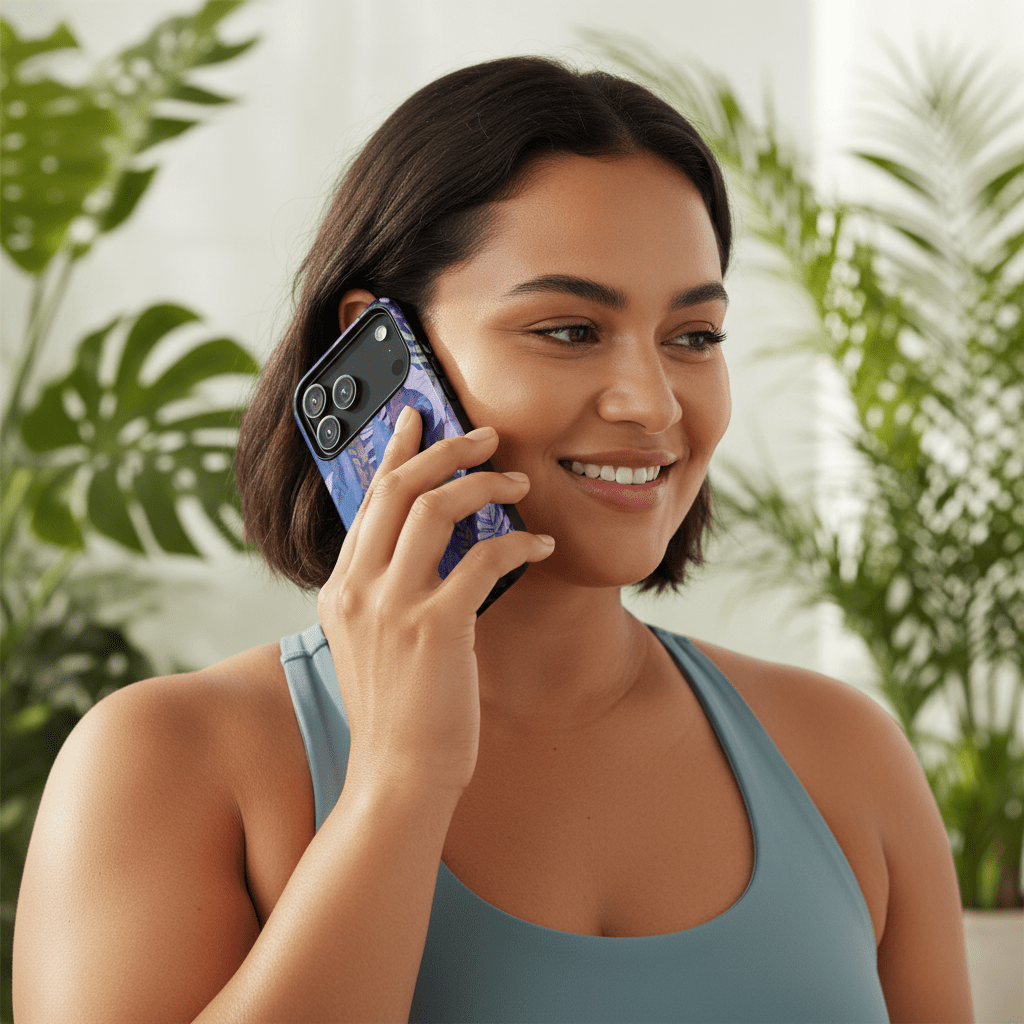 iPhone Tough Phone Case - Lavender Palms - AU/NZ/USA - The Koko Samoa