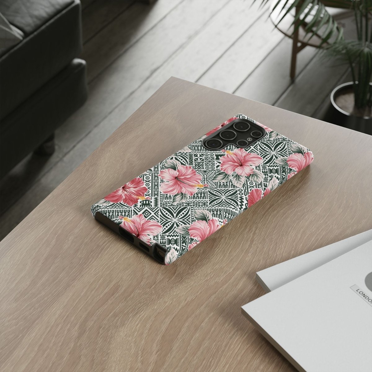 Printify iPhone tough phone case with Solosolo Blooms design, featuring vibrant floral artwork for iPhone protection.