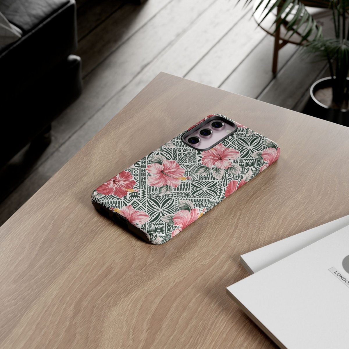 Printify iPhone Tough Phone Case with Solosolo Blooms design, featuring vibrant floral artwork for iPhone protection.
