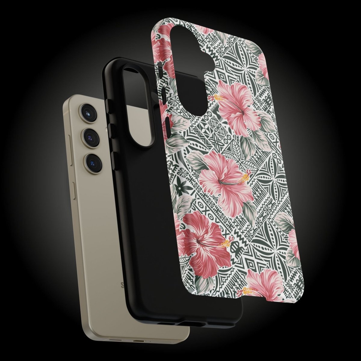 Printify iPhone tough phone case with Solosolo Blooms design, sturdy protective cover for iPhone models in AU, NZ, and USA.
